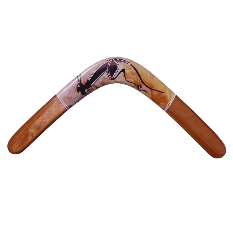 Wooden Boomerang Kangaroo Handmade Throw and Catch Flying Disc Outdoor Game for Kids Men Women Camping Beach Park Family Fun