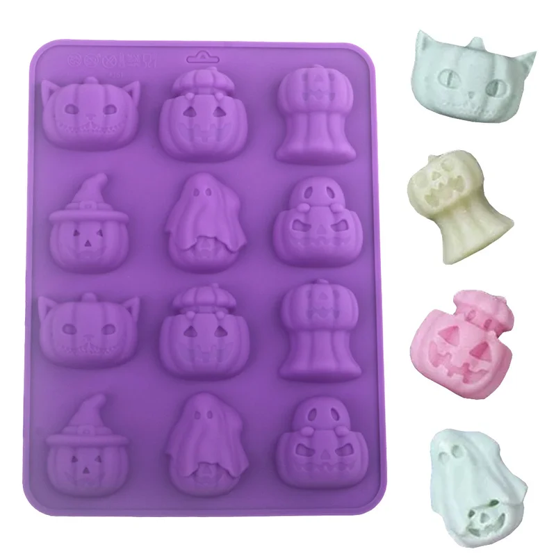 Halloween Pumpkin Skull Bat Chocolate Silicone Mold Finger And Tombstone Epoxy Resin Decorative Mold Halloween Decorations