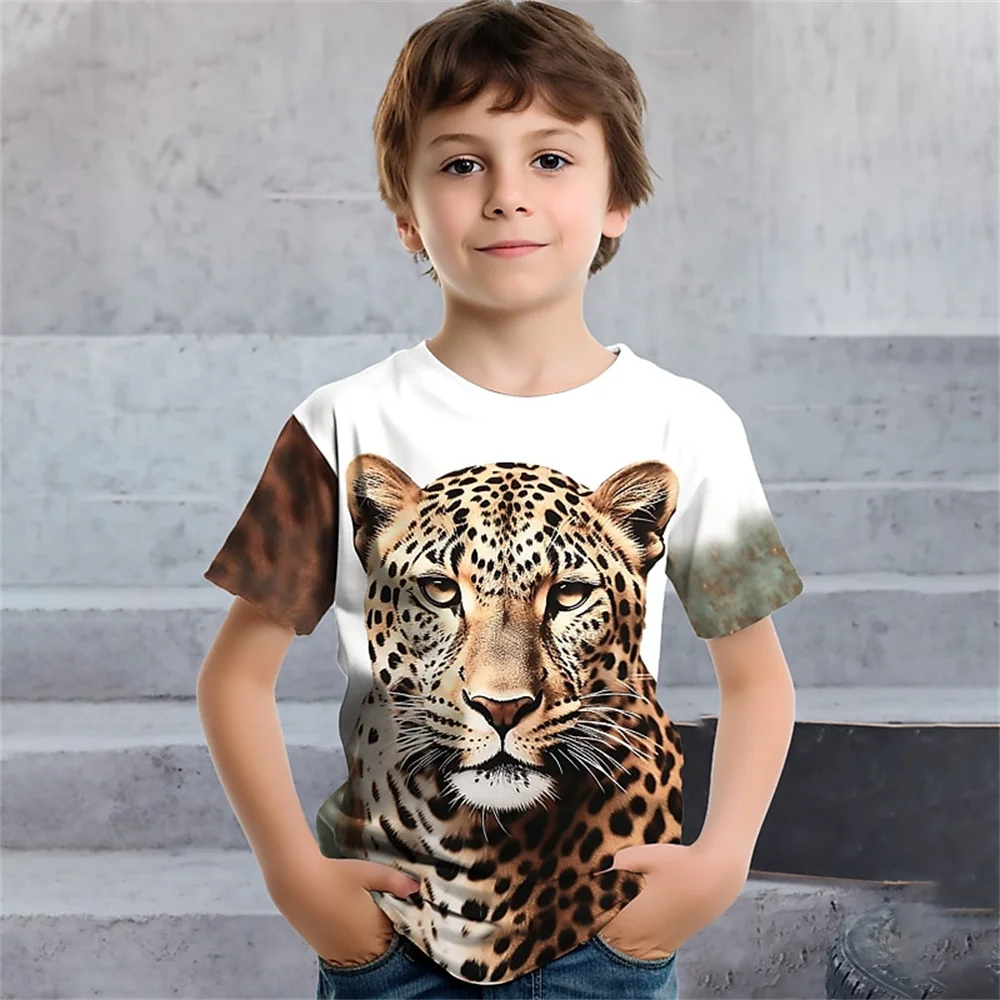 2025 Nuovo Animale Leone 3d Stampa Ragazzo Magliette Bambini T Shirt Per Ragazzi Manica Corta Top Tee Ragazzo Vestiti di Estate