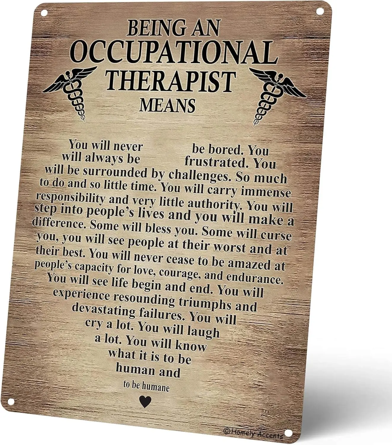 Inspirational Poster, Being An Occupational Therapist Means Wall Art Decor with Positive Quotes for Home, Office, Clinic, and St