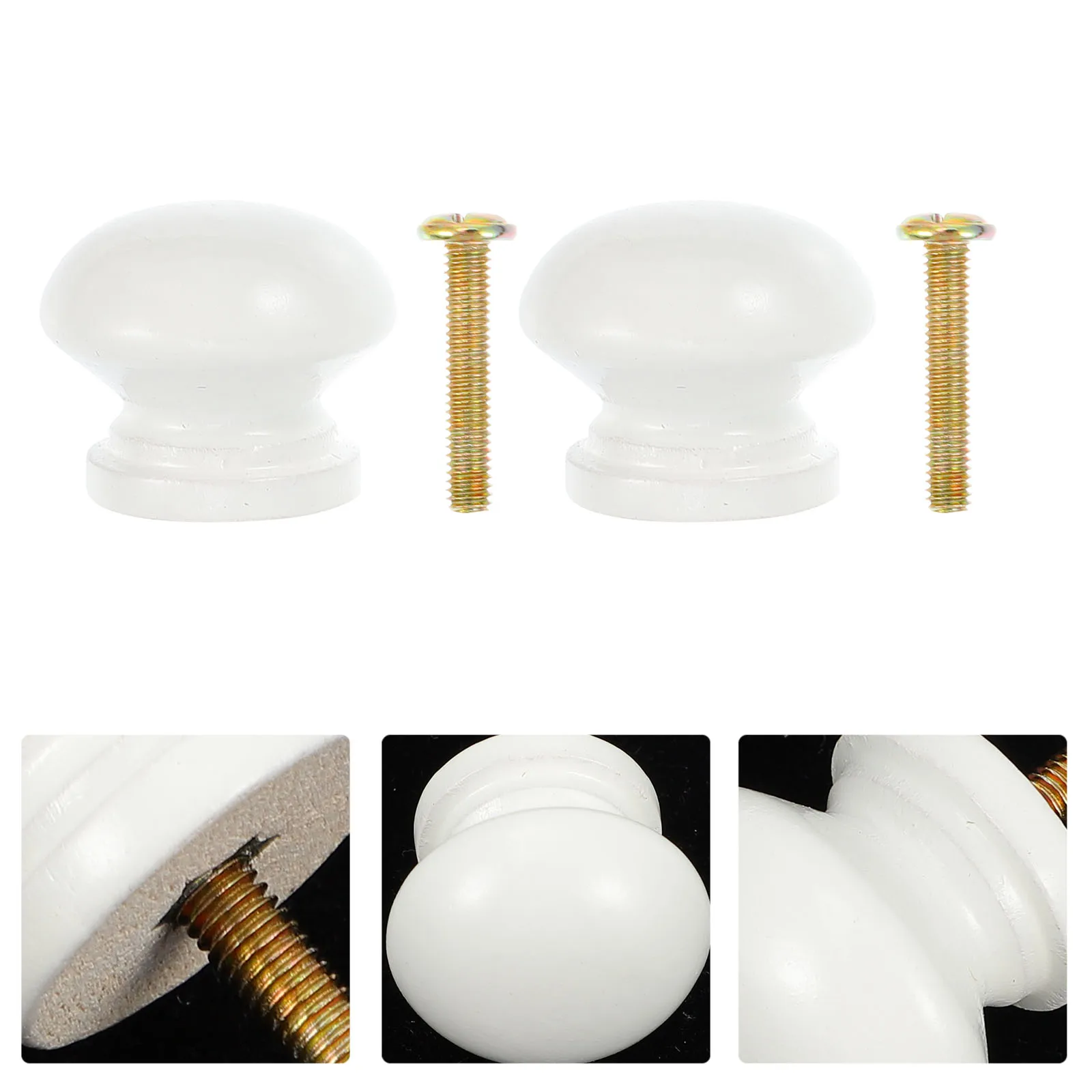 

12 Pcs Adjustable Wooden Handle Screws Cabinet Knob Furniture Knobs for Drawers