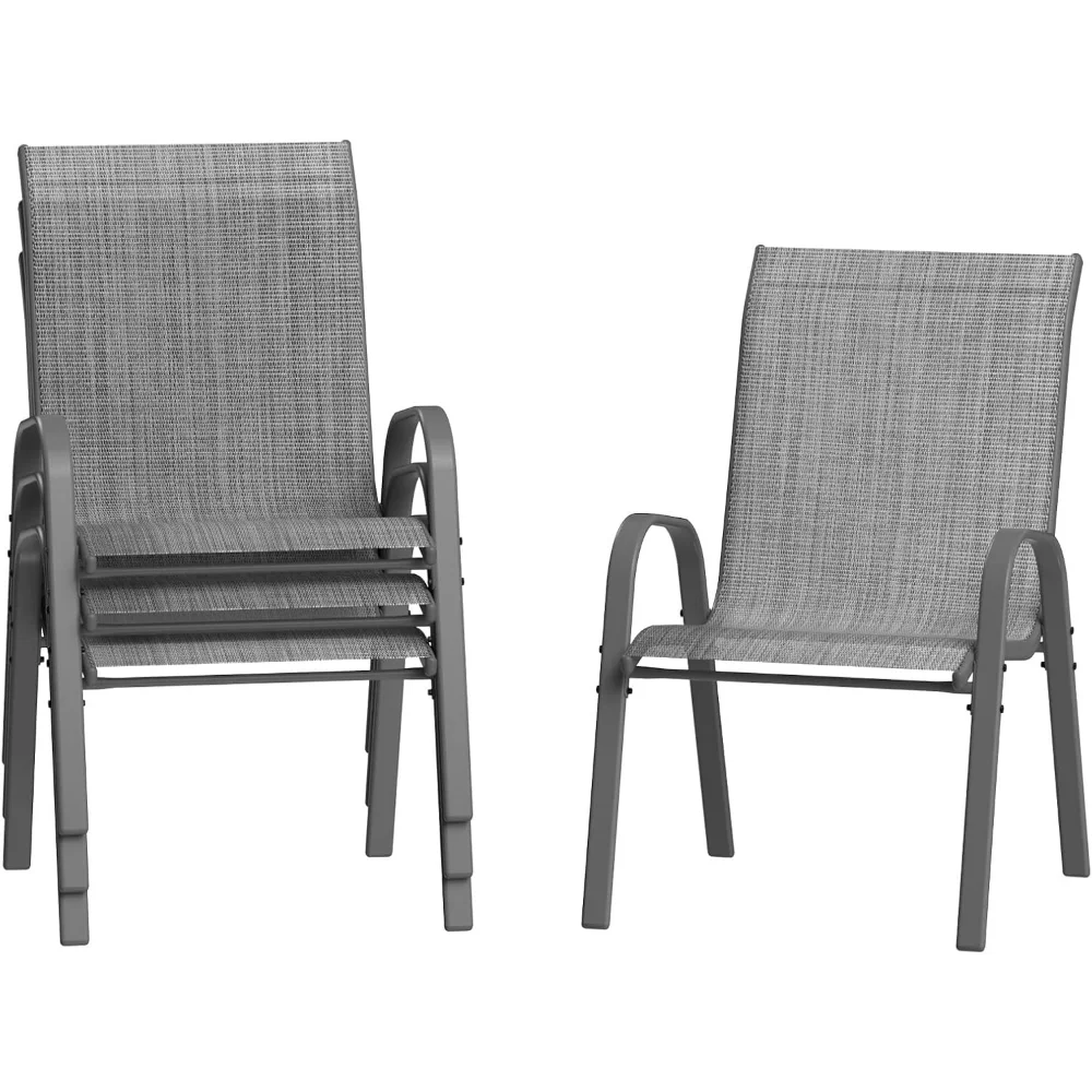 

Patio Chairs Set of 4, Breathable Garden Outdoor Furniture for Backyard Deck,Outdoor Stackable Dining Chairs for All Weather
