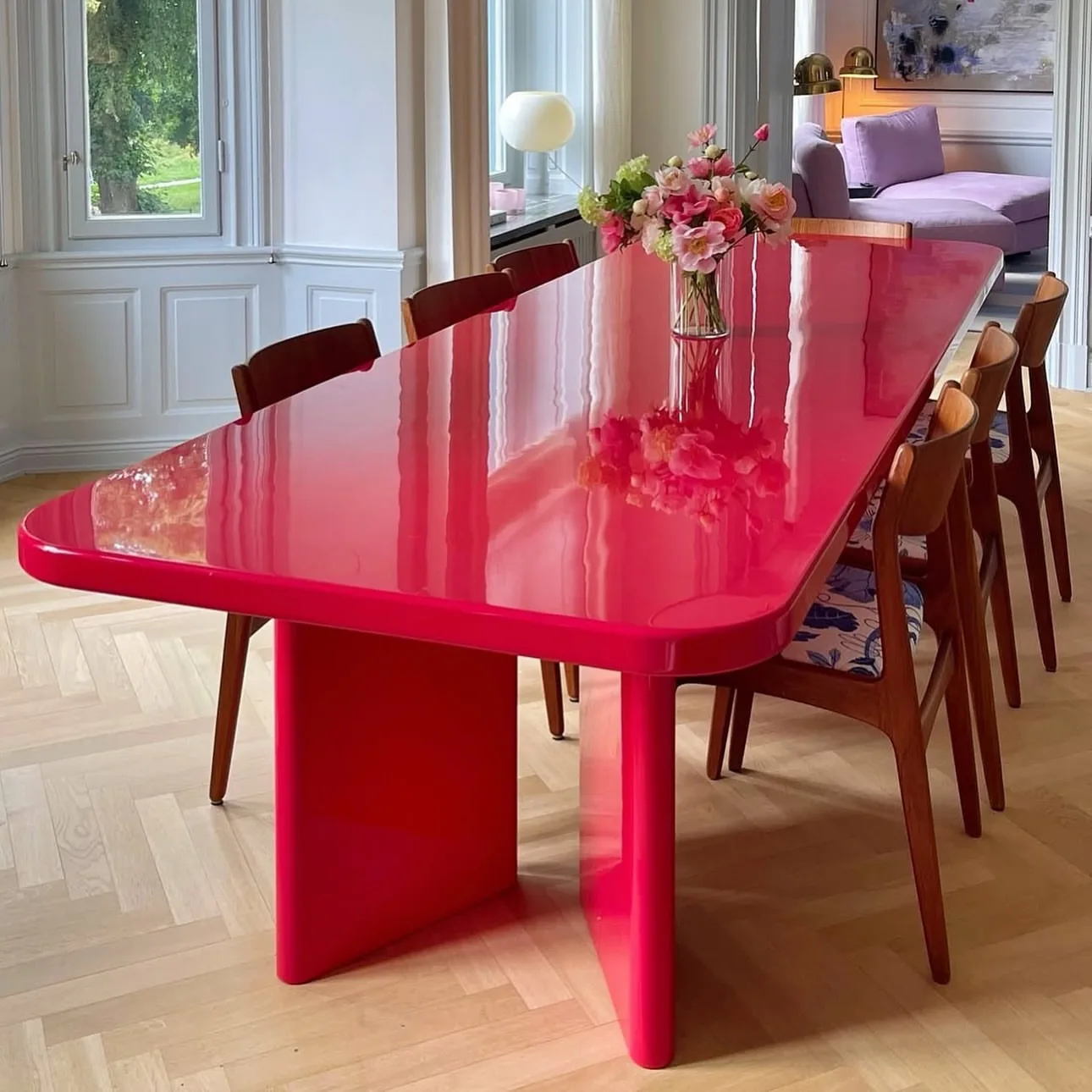 Dining Table Retro Office Desk Designer Rectangle Conference Table