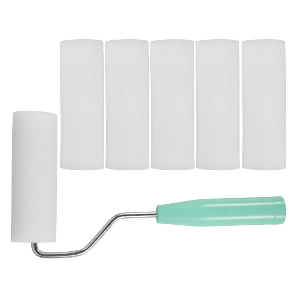 

1 set 1 Set Paint Roller Brush Compact Multi-Use For Wall Ceiling Latex Oil Reusable Plastic Handle Comfortable Grip Lightweight