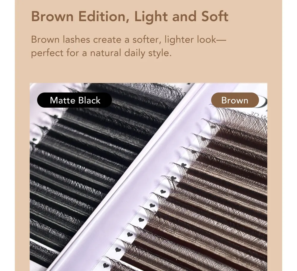 DIYDAY Dark Brown 3D 4D 5D Eyelash Extension