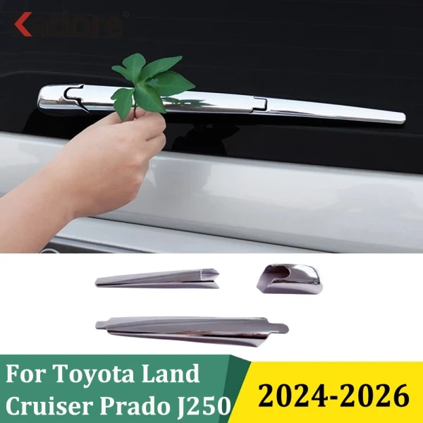 

For Toyota Land Cruiser Prado J250 2024-2026 Chrome Tail Wiper Strip Rear Window Wipers Cover Trims Car Exterior Accessories