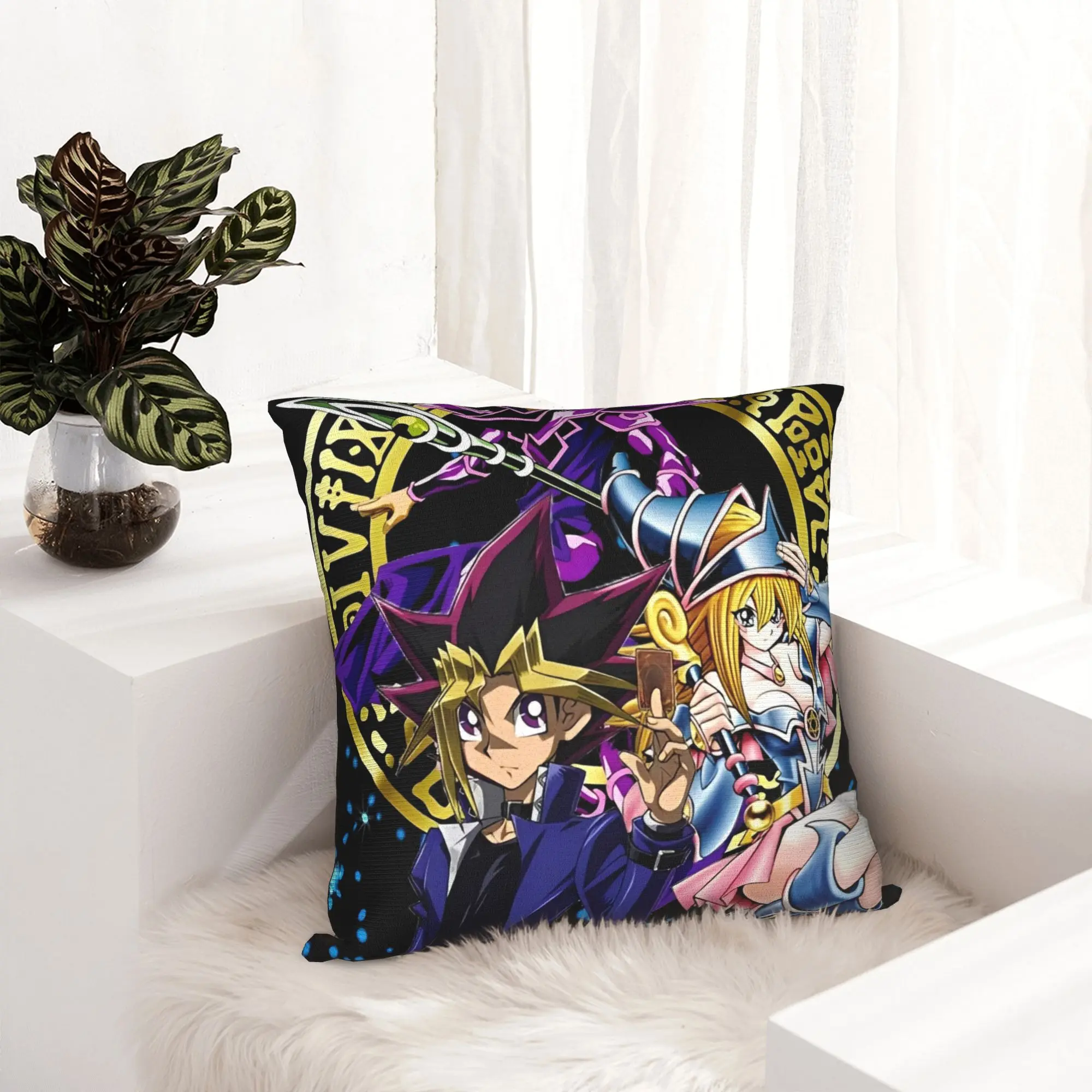 Anime Yu Gi Oh Card Pillowcase Printed Polyester Cushion Cover Decoration  Pillow Case Cover Home Square 40X40cm