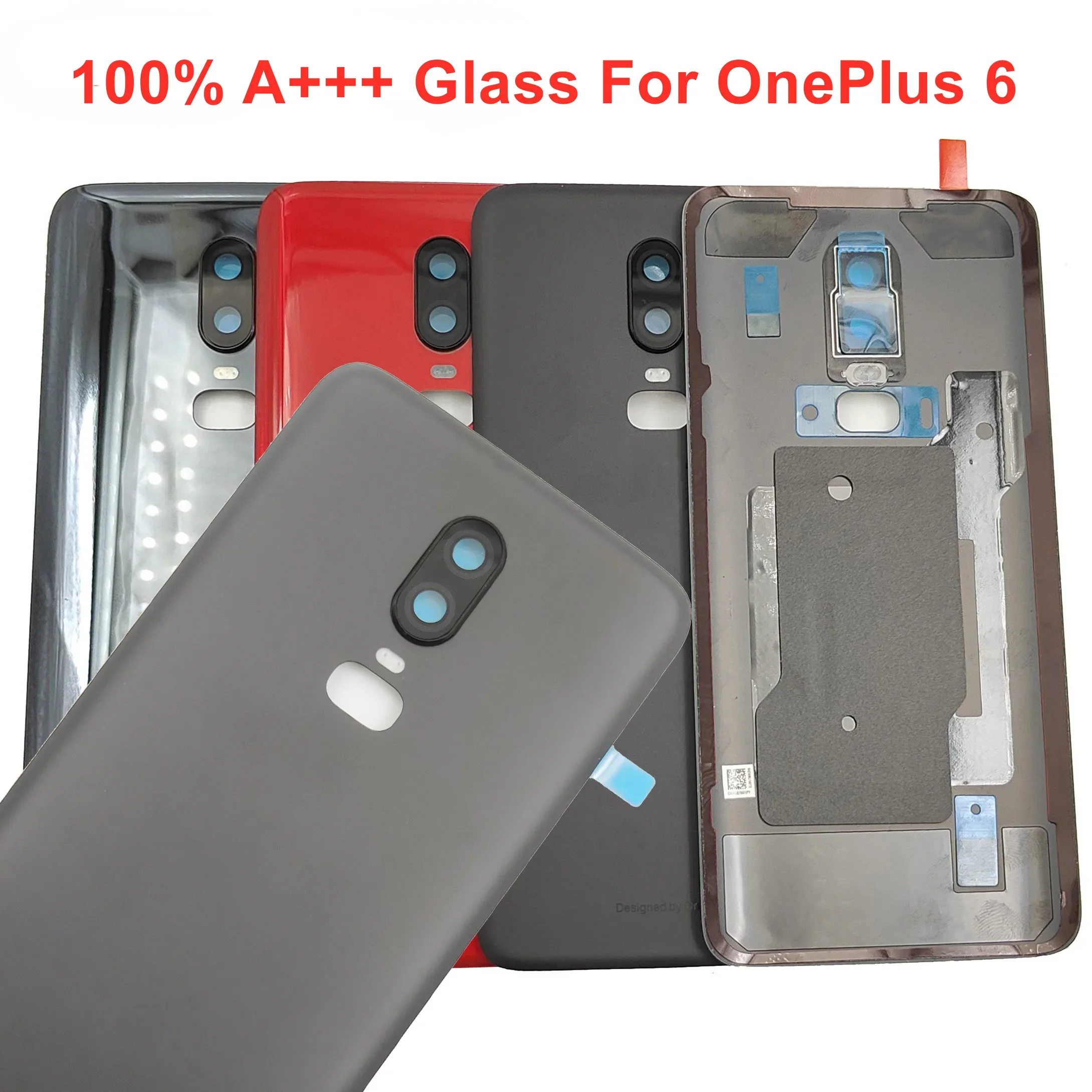 

OEM A+ Glass Back Lid For OnePlus 6 Rear Battery Cover Door Housing Shell Panel Case With Camera Frame Lens Adhesive Tools LOGO