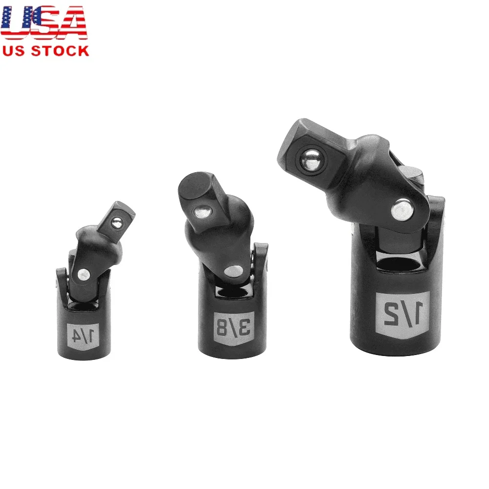 

3 Piece Impact Universal Joint Socket Wrench Set Chrome Vanadium Steel Heavy-Duty Drive Accessories Mechanics 360° Rotation