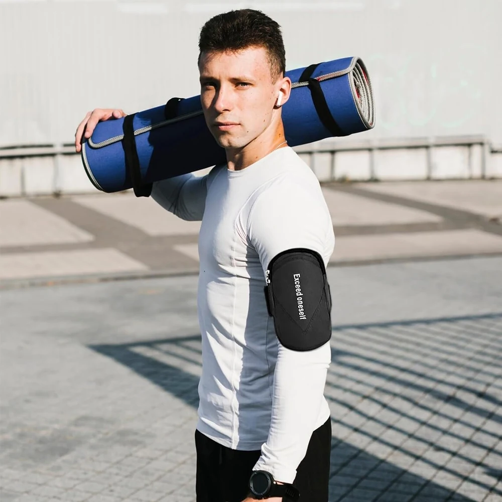 Brassard de course pour téléphone, 1 pièce, sécurisé et réfléchissant pour les téléphones jusqu'à 6,5 pouces, reste mains libres et sûr pendant les entraînements