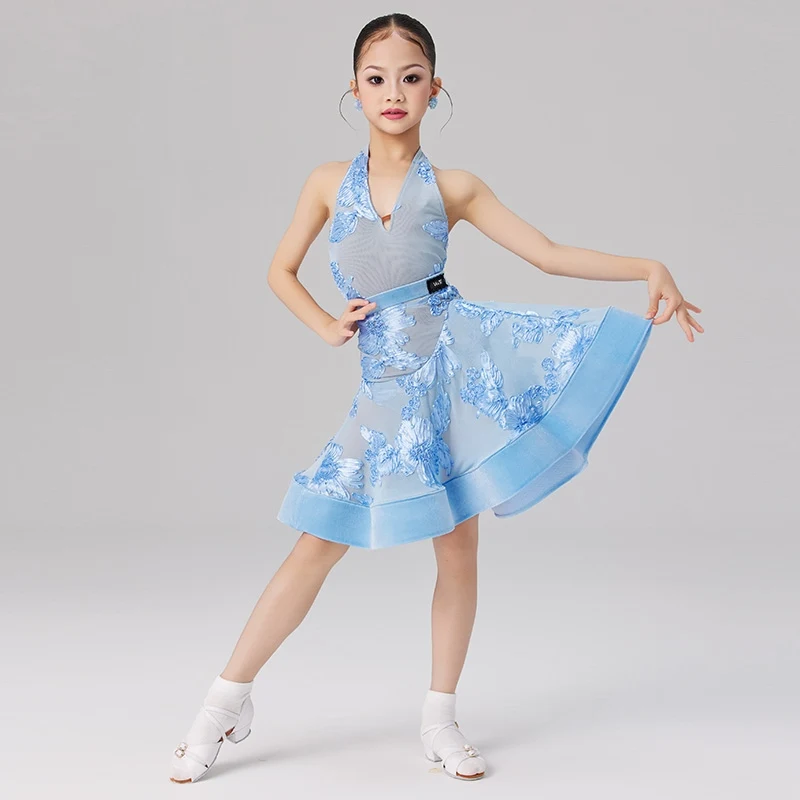 Trajes de baile de salón para niños, vestido de competición de baile latino para niñas, vestidos de actuación de baile latino Rumba SL13672