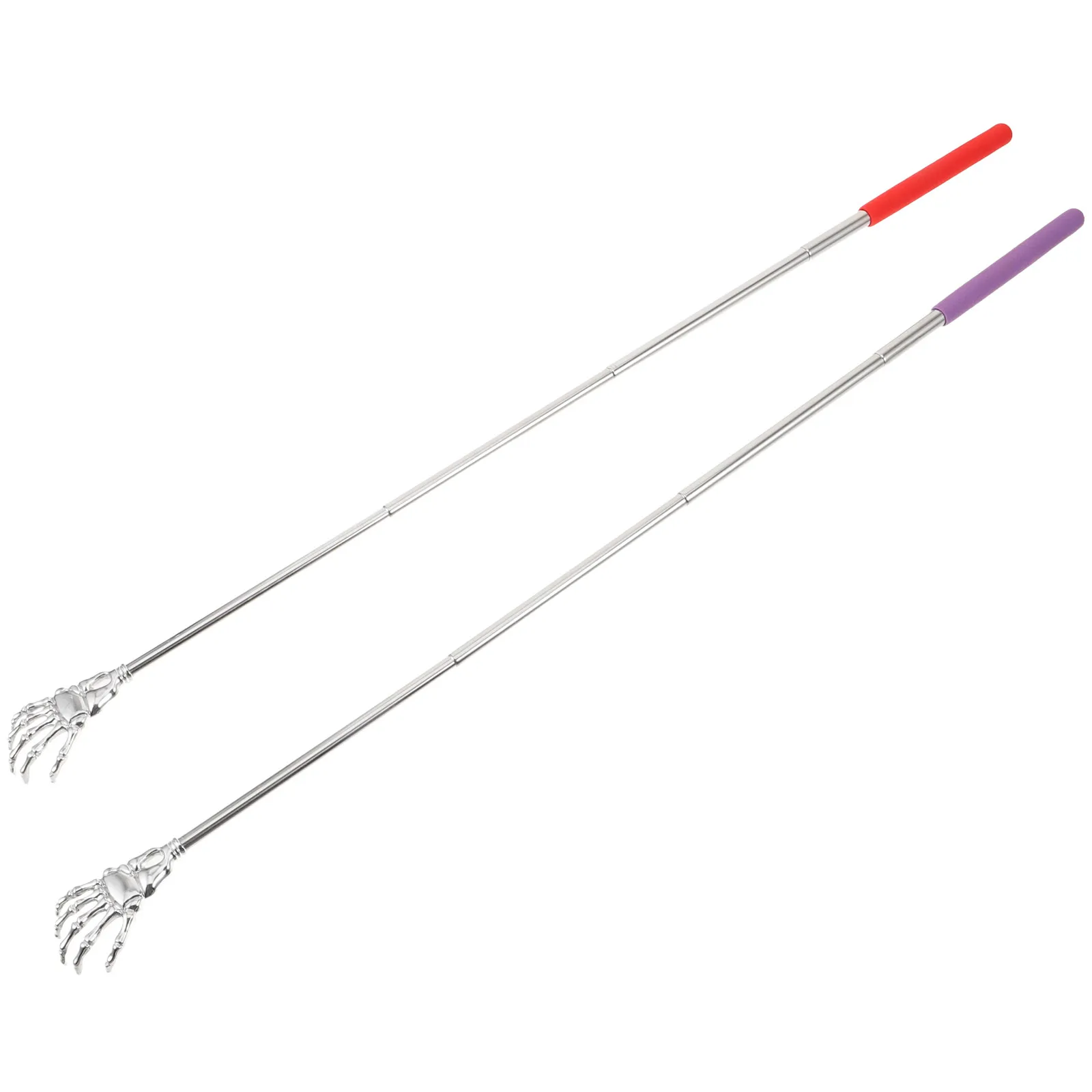 

2 шт. портативных телескопических массажера для спины из нержавеющей стали: прочные, удобные, гладкие, без ржавчины, легко держать в руках