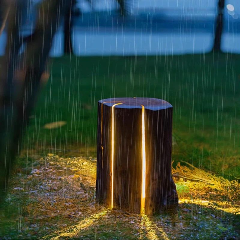 

Outdoor lawn lamp landscape courtyard light villa wood light garden solar stump light solar park waterproof stump lighting