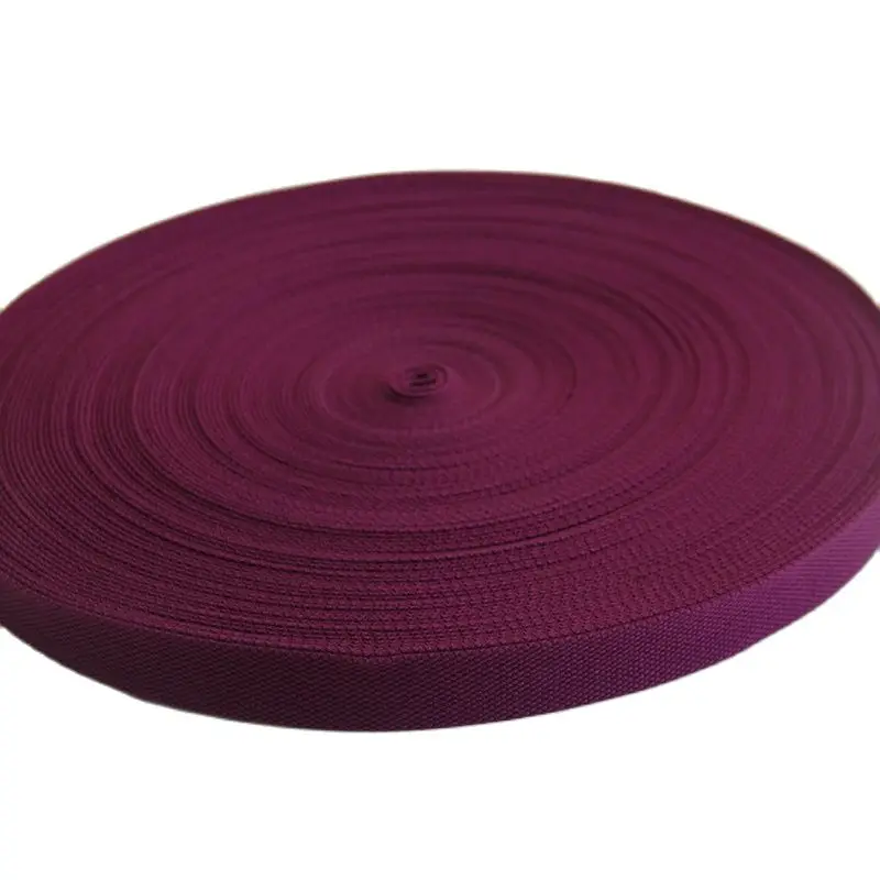 

Hot Sale 1 Inch Purple Color Cotton Webbing Polyester Strap For Bag 2.1MM Thickness 50 Yards/Lot