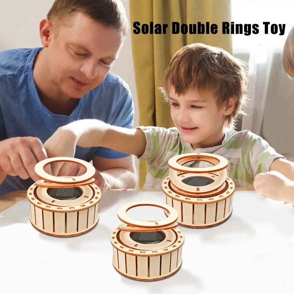 Solar Double Rings Toy Double Rings Stem Science Kit Educational Solar Stem Science Kit for Kids Wooden 3d Puzzle Set for Boys