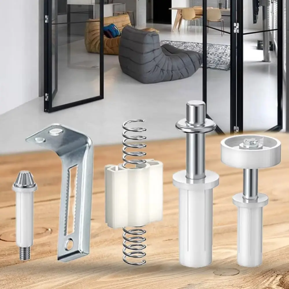 

16PCS Bifold Door Top Pivot Safe To Install Easy To Adjust Double Door Pivot Hinge Steel Spring Stainless Steel