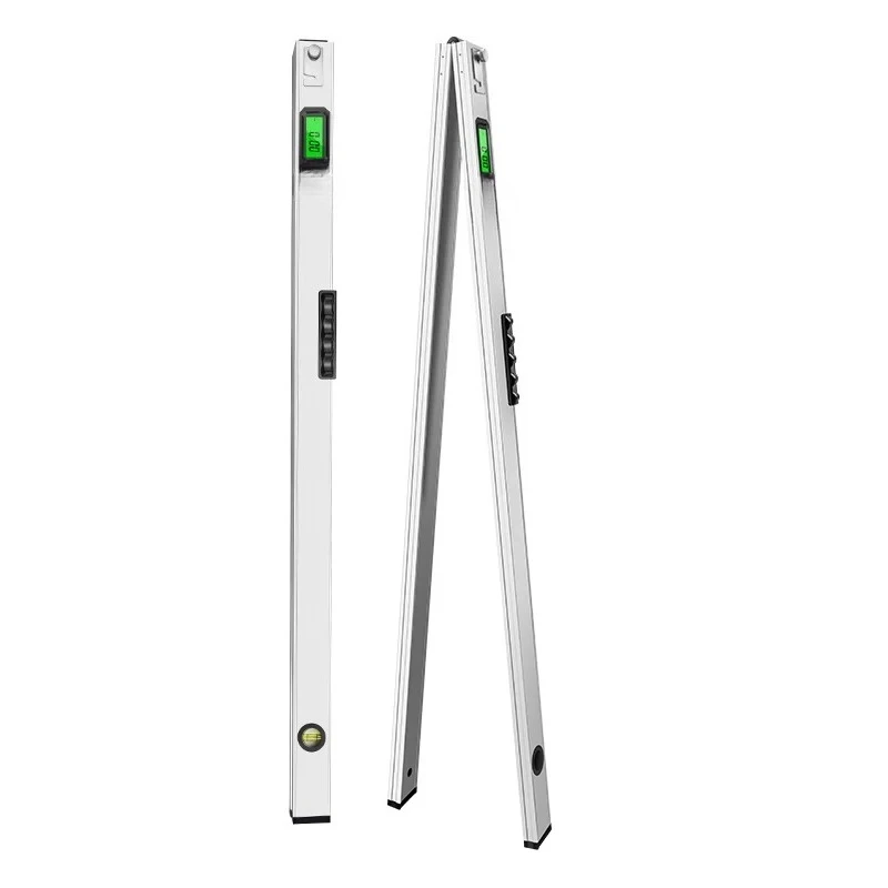 High Precision Digital Magnetic Level Ruler 2m Foldable, Aluminum Alloy Electronic Leveling Tool for Leveling & Alignment