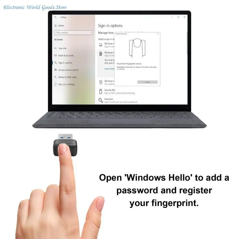 A3PD Lightweight USB Fingerprint Reader Small and User friendly Design USB Reader