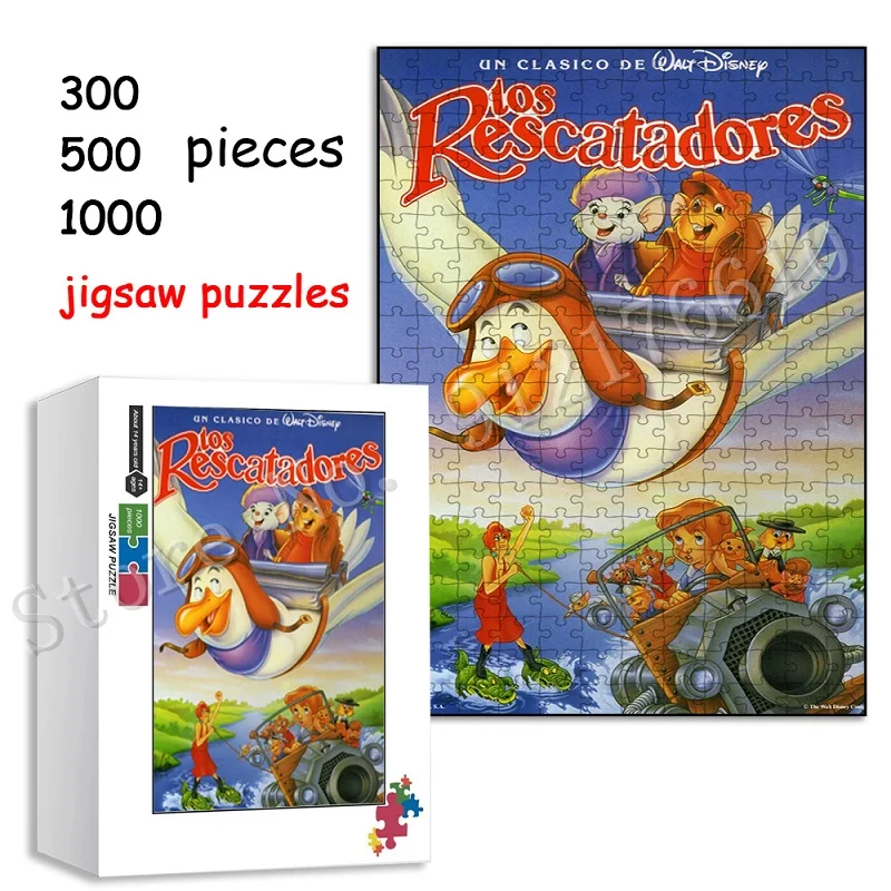 

Old Cartoon Movies Jigsaw Puzzles Los Rescatadores Un Clasico De Walt Disney 300/500/1000 Pics Puzzle for Adults DIY Craft Decor