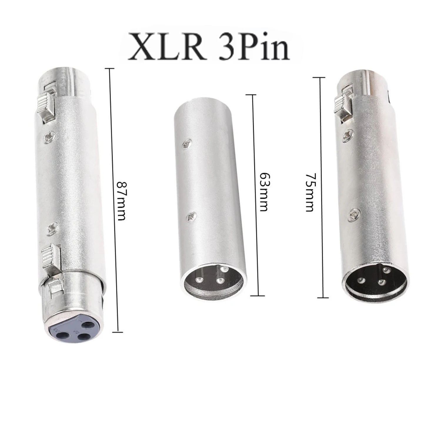 1PCS 3-Pin XLR Female To Female Audio Microphone Mic Adapter Connector Xlr 3pin Female & Male To Xlr Female Connectors