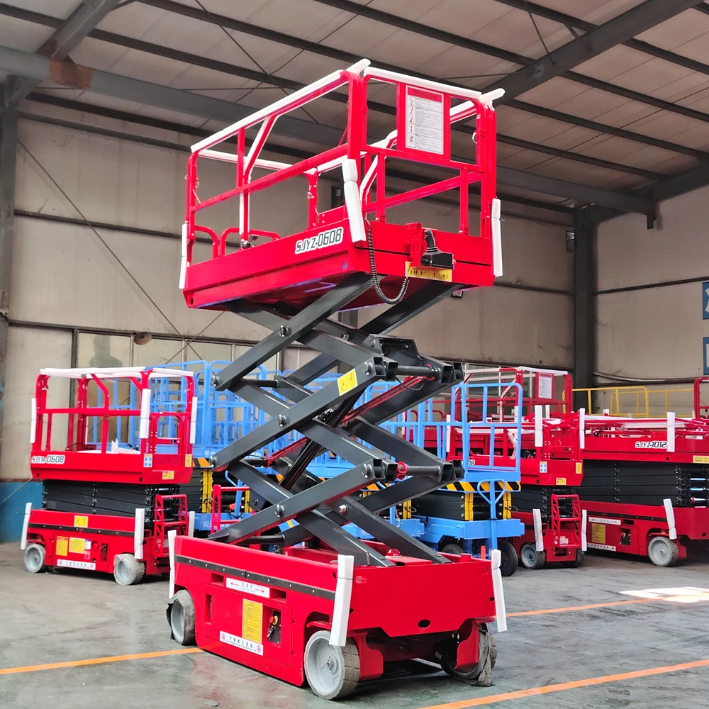 New 6m Electric Scissor Lift Self-Propelled Steel Folding With 500kg Load Capacity SJYZ0608 Model 2300x1170mm Platform