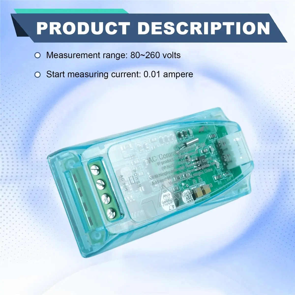 【B63C】 10A PZEM 004T 3.0 Wattmeter Kwh Meter Volt Amp Current Test Module Digital Multifunction Meter for TTL