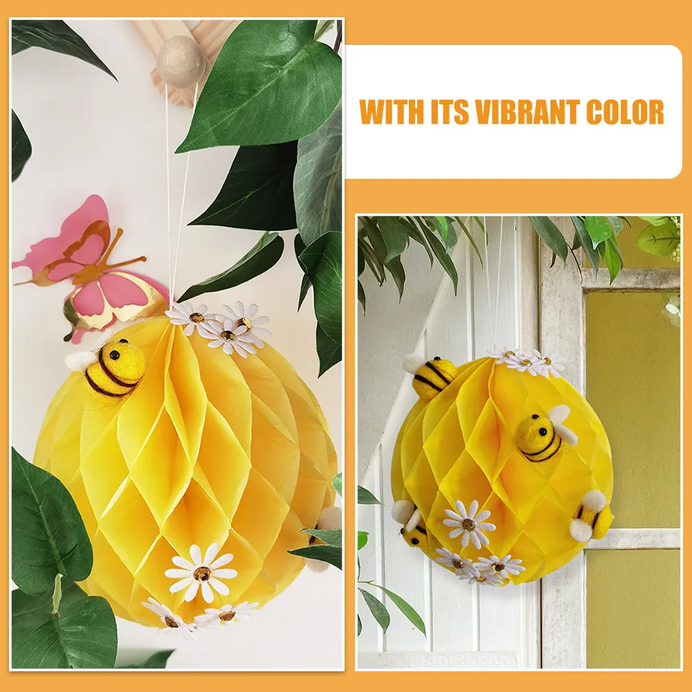 1Set DIY Honeycomb Ball Hanging Decor Paper Craft Adorn for Party Wedding Festival Background Layout Photo Prop Ceiling