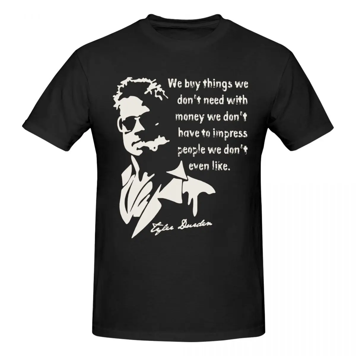 Men Fight Club Movie Tyler Durden Quotes T Shirt Vintage O-neck Cotton Anime Shirt