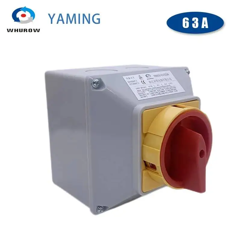 

Isolator Switch With Protective Waterproof Box LW26GS-63/2M Main Control Motor Power Supply Cut-off Load Disconnect 63A