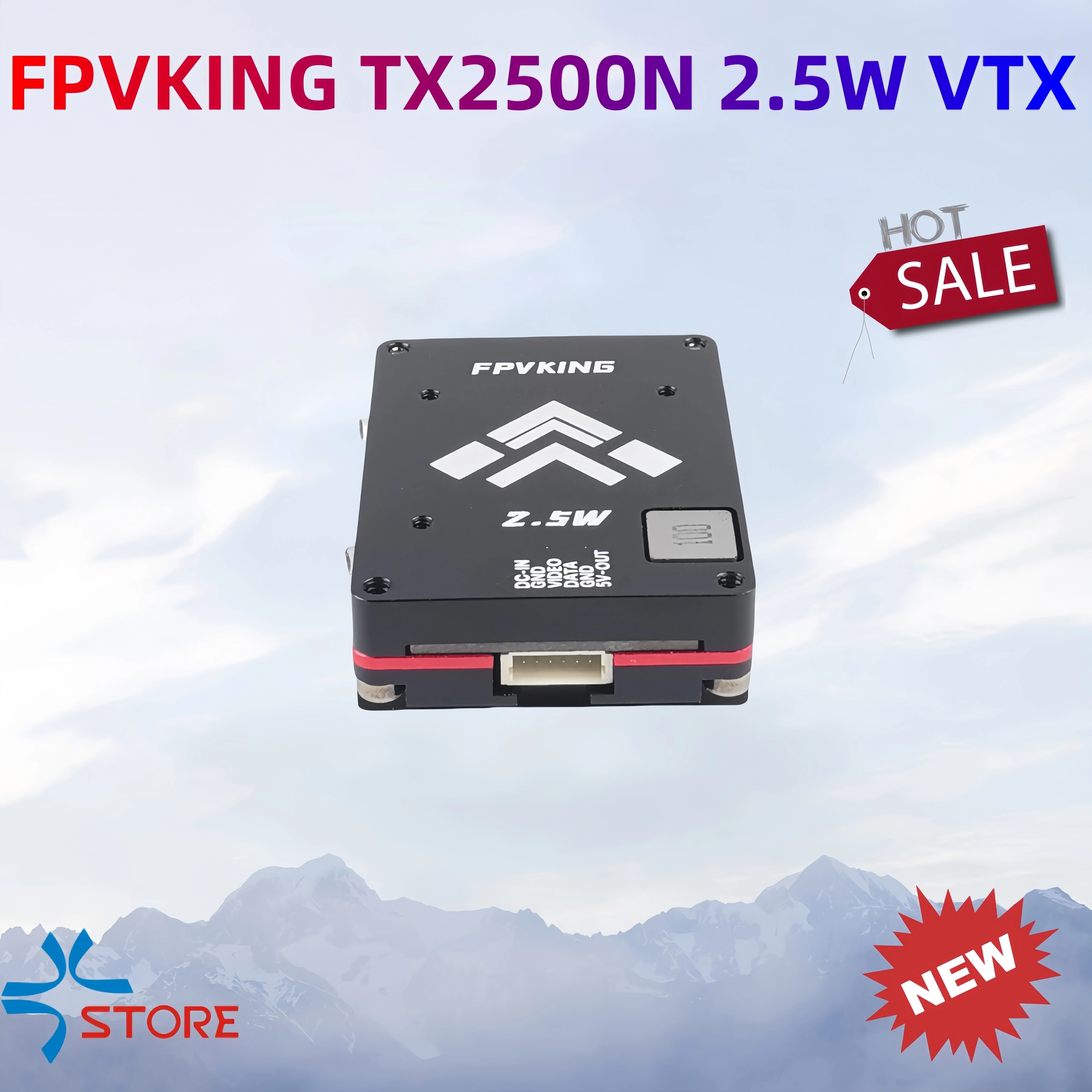 

FPVKING TX2500N 5.8Ghz 2.5W 5.8G 2500mW 60CH VTX Video/Audio Transmission PAL NTSC Compatible for FPV Long Range Racing Drone