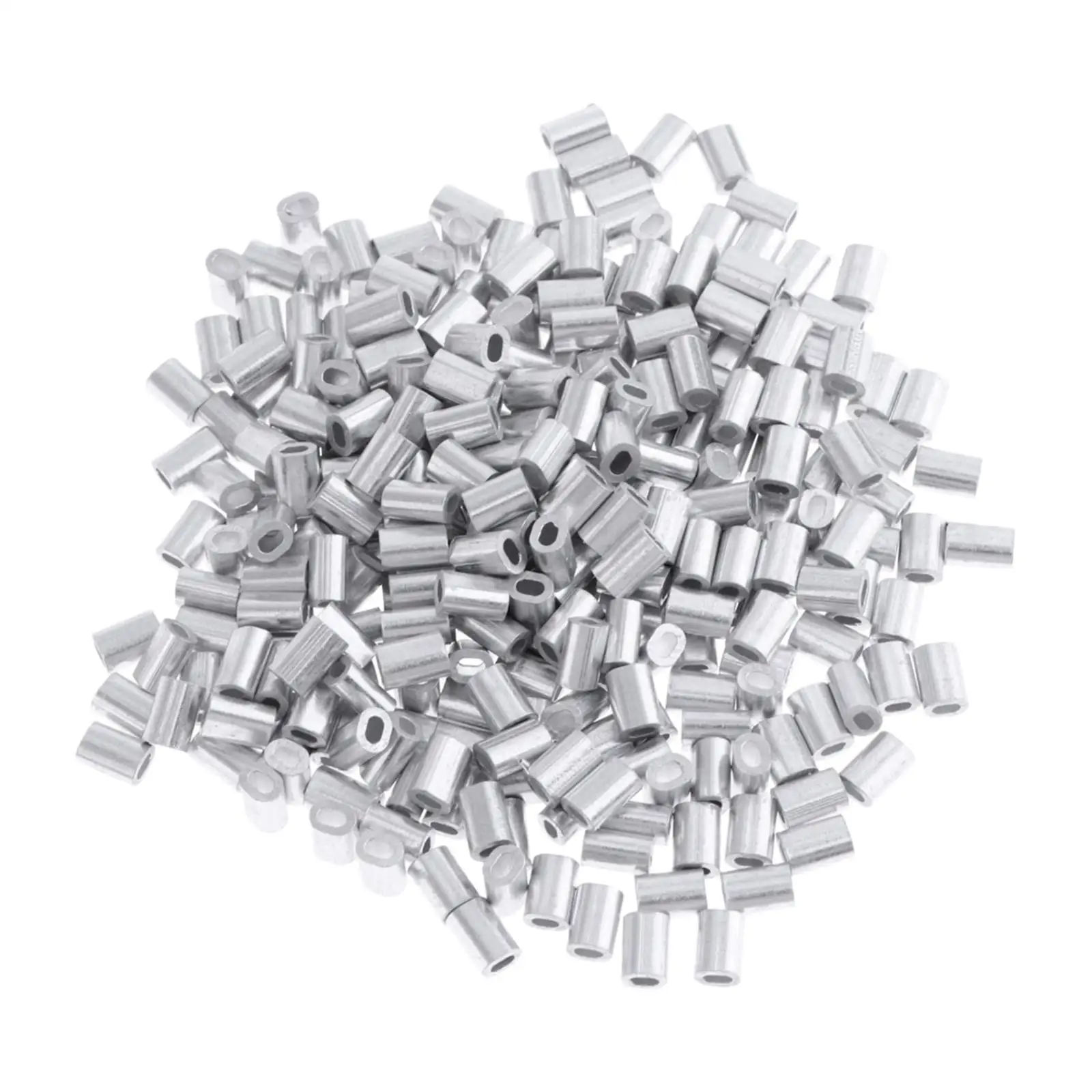 Thin Crimp Sleeve Double Barrel Fishing Tube Aluminum Alloy Wire Connectors Accessories for Outdoor Angling