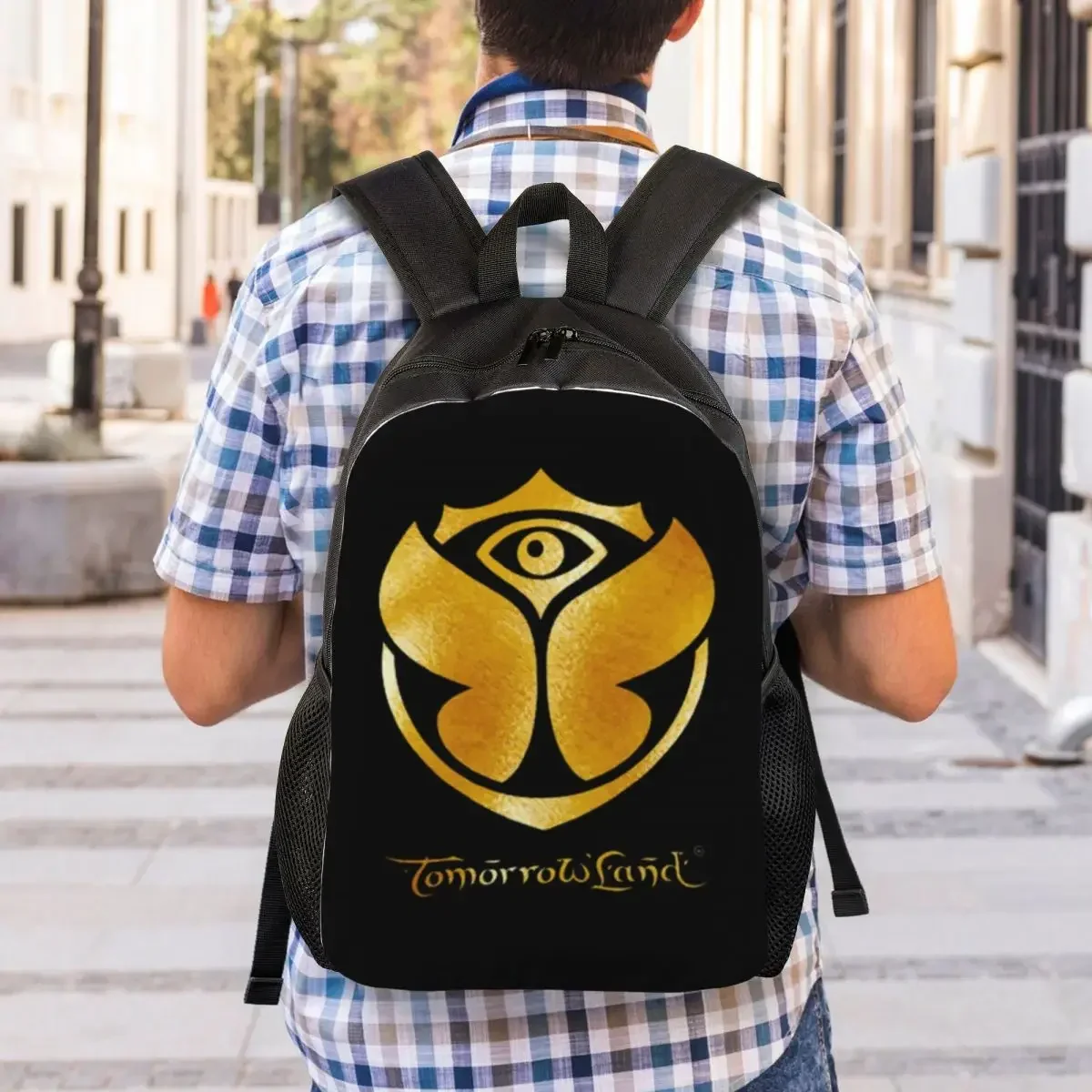 Personalized Golden Tomorrowland Backpack Women Men Fashion Bookbag for College School Bags