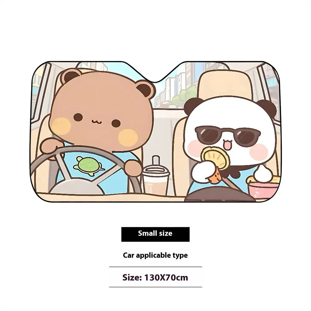 ม่านบังแดดรถยนต์น่ารัก D-Dudu Bubu ขนาด 130x70 ซม. ผ้าคลุมกระจกหน้ารถ ป้องกันรังสียูวี อุปกรณ์ตกแต่งรถยนต์