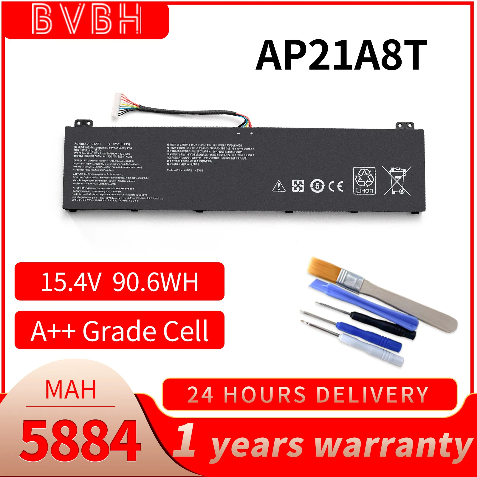 

BVBH AP21A8T Laptop Battery for Acer Nitro 5 AN517 Predator Helios Neo 16 PH315-54 PH315-55 PH317-56 Battery Replacement Parts