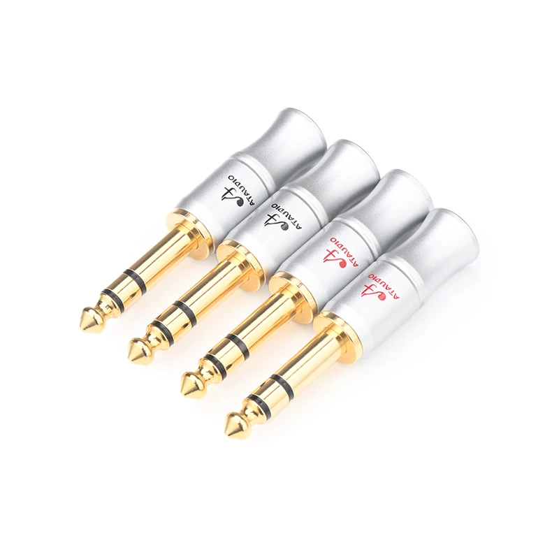 4PCS HiFi 6.5mm Plug Jack Audio Connector Adapter Stereo 6.5 mm Plugs TRS for Audio Amplifier Mixer Plug