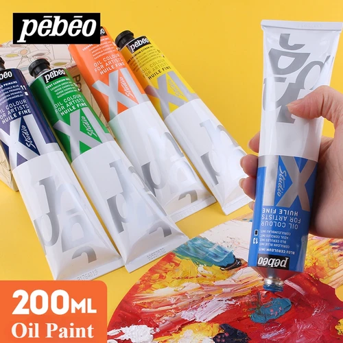 Tubo de 200ml Pebeo Fine XL aceite COLOR de aceite INTENSIVO acabado brillante y permanente resistente a la decoloración, pintura de secado rápido sobre madera de papel