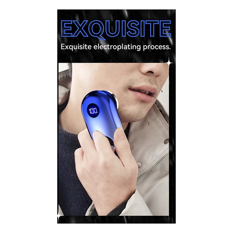 Mini Electric Shaver With Atmosphere Lamp LED Display For Men Portable Travel Painless Cordless Face Beard Knives