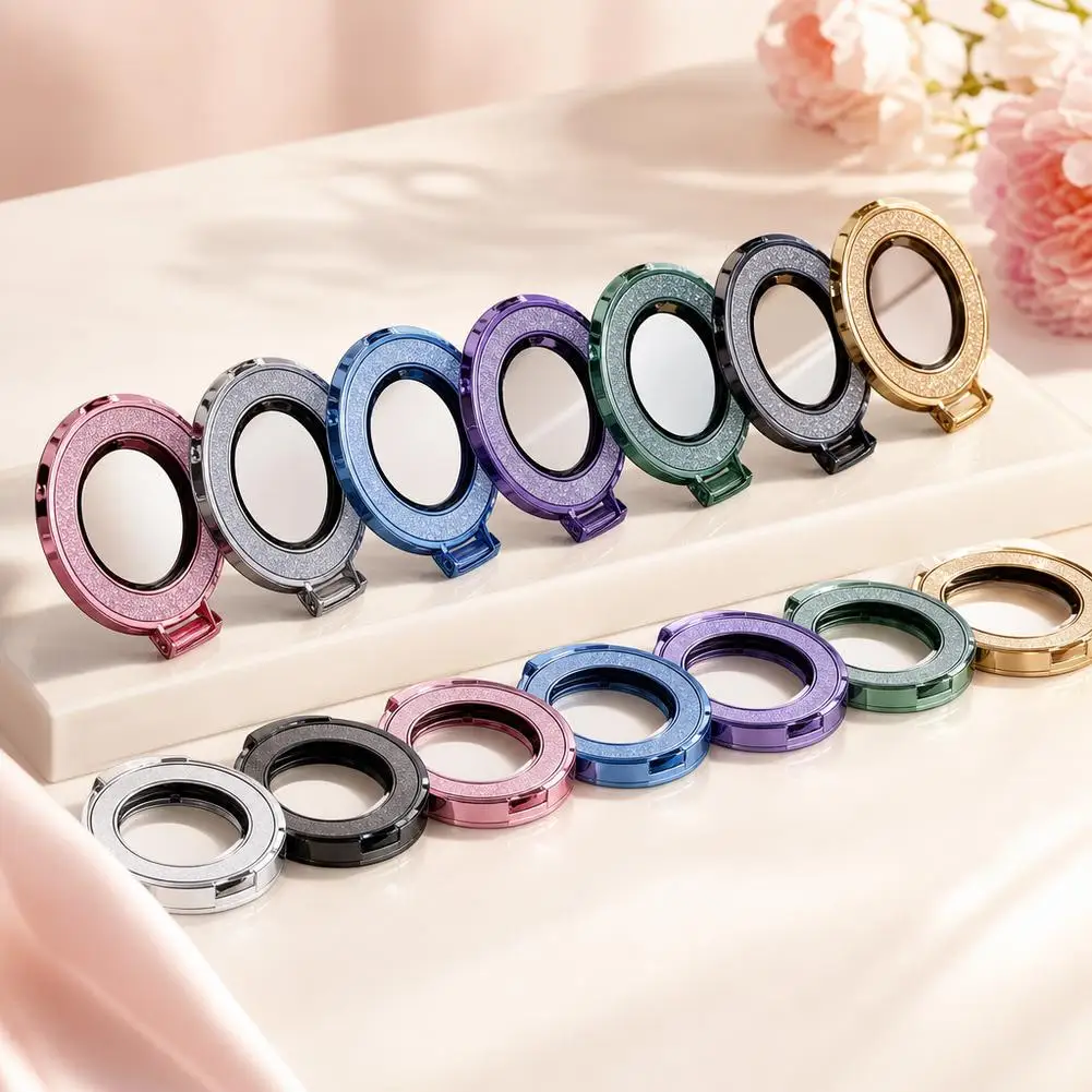 Doppelring-Handyhalter mit Ständer, Glitzer, faltbarer Handyring-Griff, ultradünner ABS-Fingerring-Ständer, universeller, mehrwinkeliger Tischständer – Detail 17