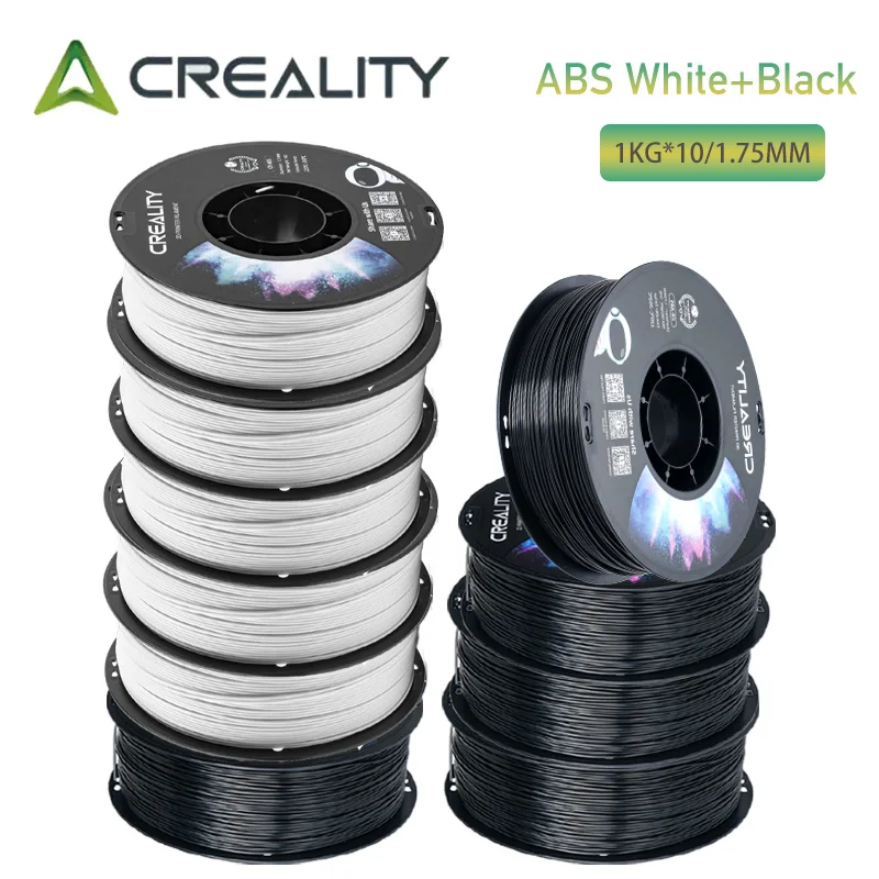 CREALITY Officieel ABS Filament 1.75mm 10KG, Geoptimaliseerd voor Ender 3/Ender 5/CR-10 Sets, Hoge Slagvastheid & Precisie