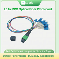 MPO/MPT to LC 12 core  Male UPS Type B single mode fiber patch cord  3meter 0.9mm