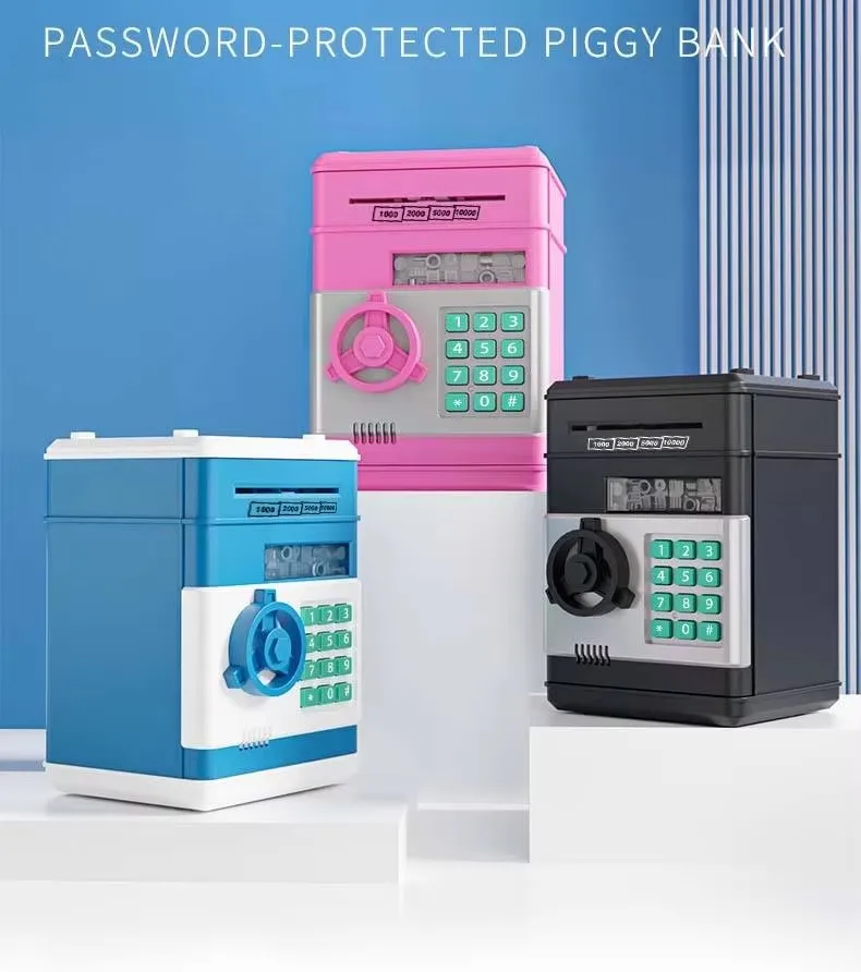 1Pc New Hot Selling Kids Electronic Piggy Money Bank Children Gifts Auto Scroll Paper Money Saving Box