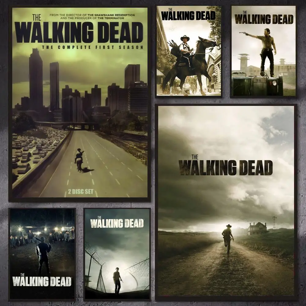 Popular movie T-The Walking Dead Poster PP Wall Art Prints Poster for Dorm Room Apartment Home Office Room Decor Gift Waterproof