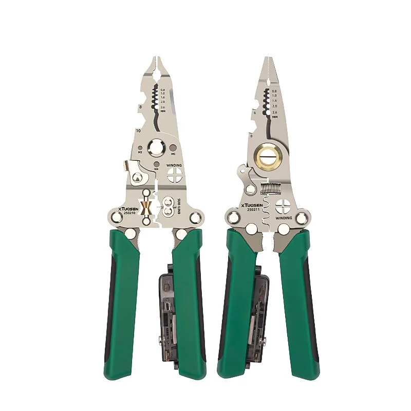 Tang pengupas kawat multifungsi, tang listrik khusus rumah tangga, tang pengupas kawat lipat dan pengukur