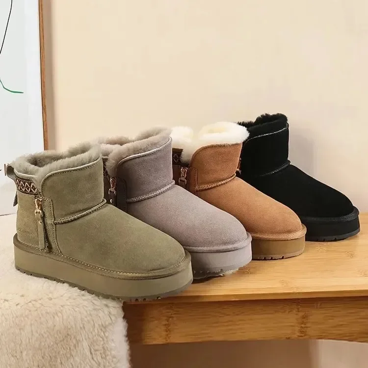 Women\'s Winter Snow Boots Sneakers Versatile 2024 New Style Lined Thickened Warm Cotton Boots Anti-slip Thick Sole Boots