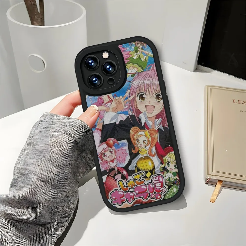 Shugo Chara Anime Phone Case Leather Black For IPhone 13 12 15 11 14 Pro Max Mini X Xr 8 Plus SE2020 Soft Silicone Cover