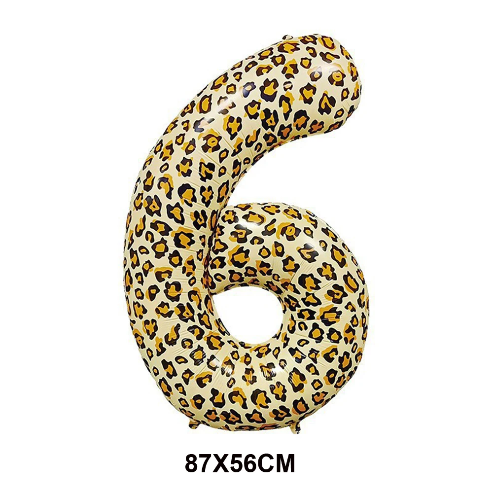 32inch Leopard Number Zero 0 1 2 3 4 5 6 7 8 9 Balloons Animal Theme Birthday Party Decorations Balloon