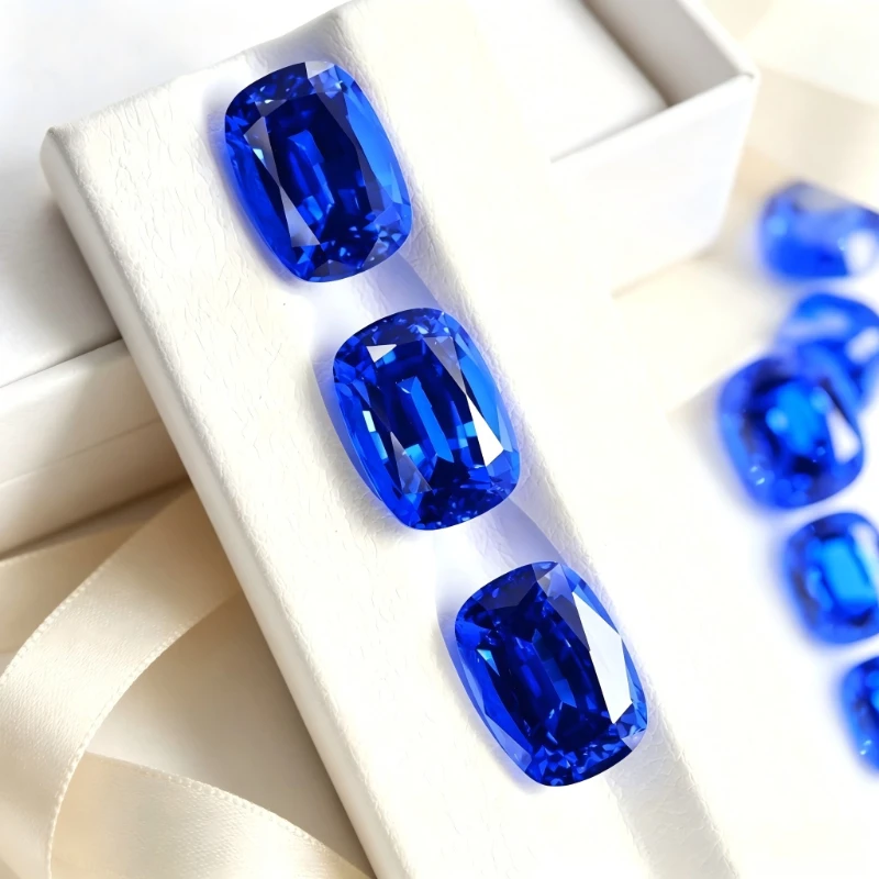 Künstlicher Edelstein Kobaltspinel Rechteckige Kissenform Zertifiziert Hochwertiger Schmuck – Detail 4