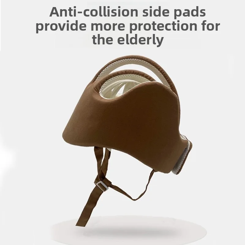 قبعة أمان قطنية لكبار السن للحماية من السقوط ومقاومة للصدمات وخفيفة الوزن وتصميم غير قابل للانزلاق للاستخدام الداخلي والخارجي ومريحة للاستخدام اليومي