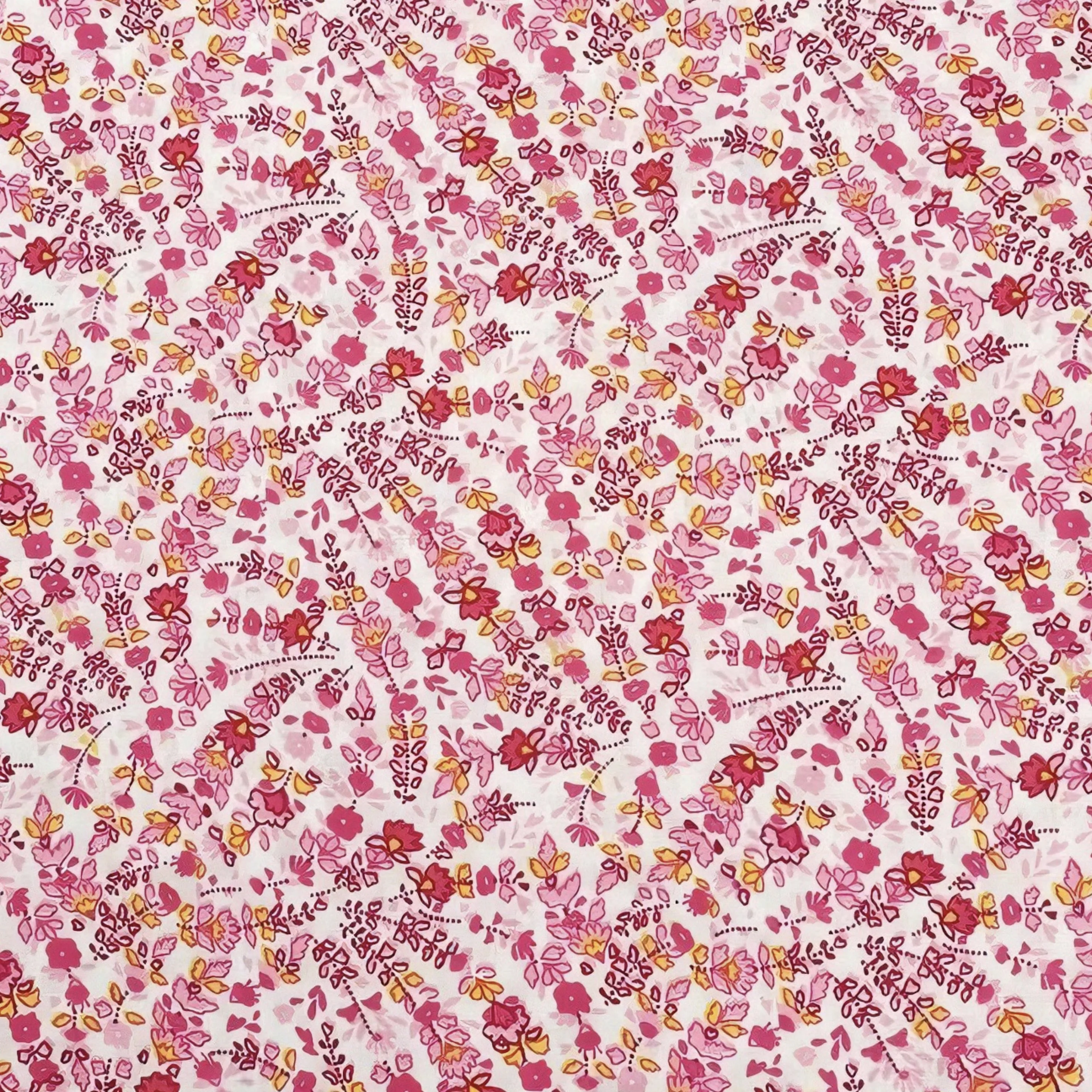 Vintage Floral Printed Fabric for Dressmaking Breathable Soft 100% Cotton for DIY Sewing Crafts Garment Home Textile Projects