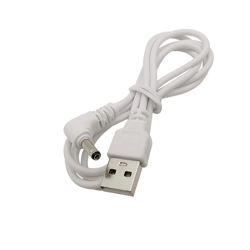 Biały kabel zasilający 5V USB 2.0 typu A męski na wtyczkę męską 3,5x1,35 mm Kolanko Złącze kabla zasilającego DC USB na kabel zasilający DC Przewód